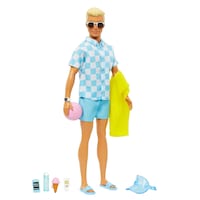 Barbie Beach-Themed Blonde Ken Doll, Ages 3+ Front_Angled_Right