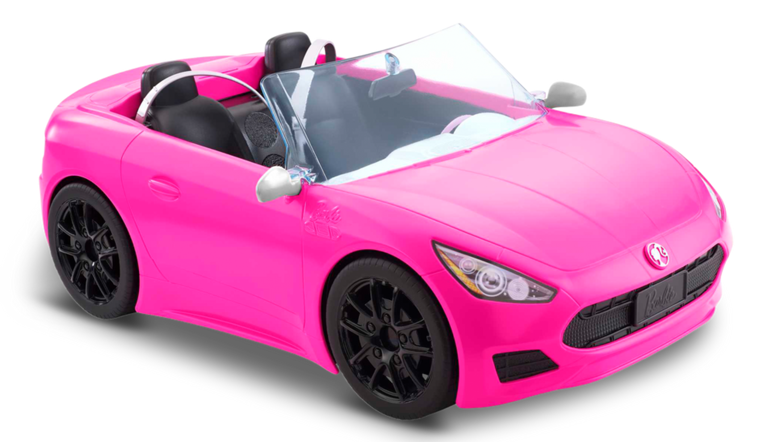 Barbie 2021 Pink Convertible Car for 2 Dolls, Ages 3+ Front_Three_Fourths_Angled_Right