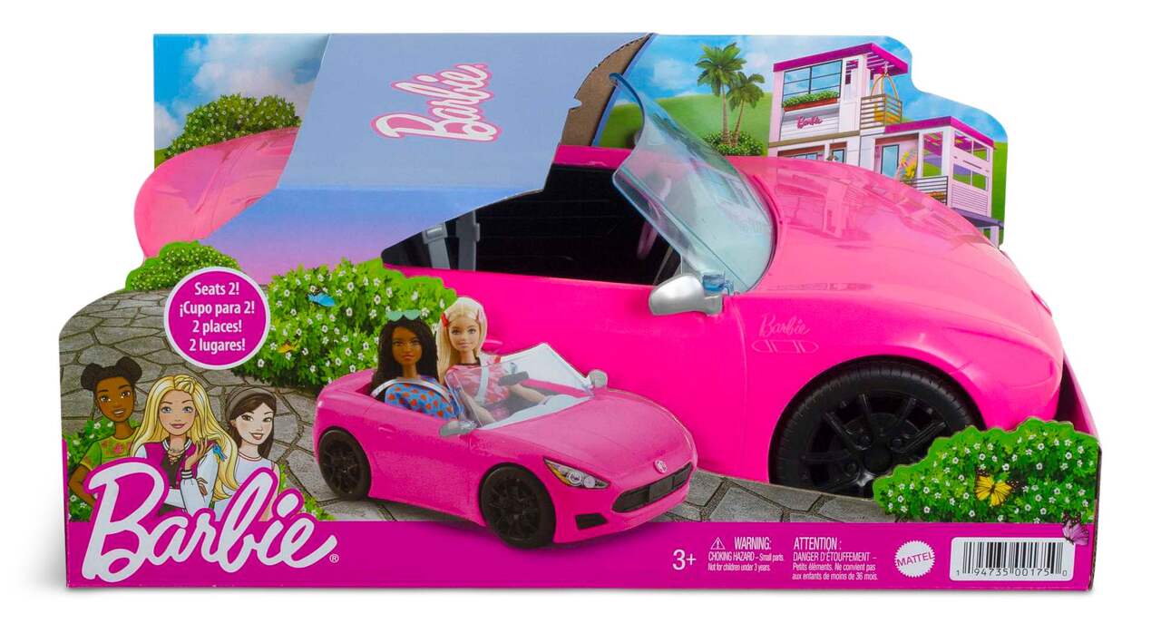 Barbie - Ensemble Barbie cabriolet blanc avec télécommande - Voitures - Rue  du Commerce