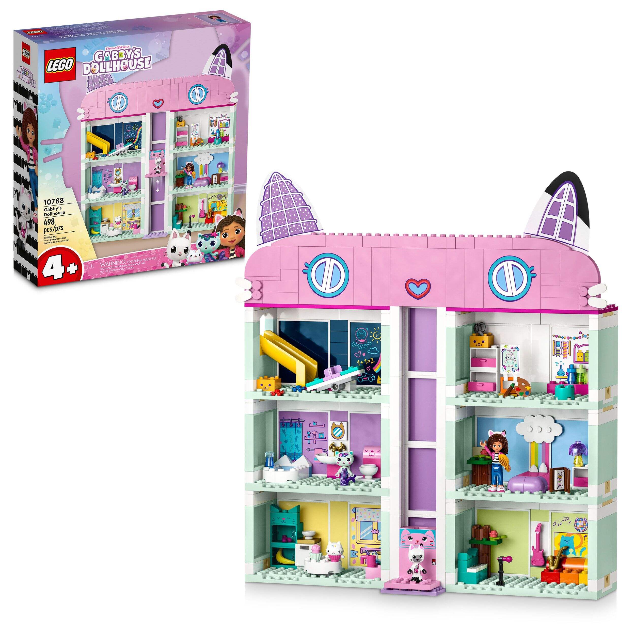 LEGO DreamWorks, mobilier de construction de la maison de poupée de Gabby, 10788, 498 pièces, 4 ans et plus Composite_or_Mixed