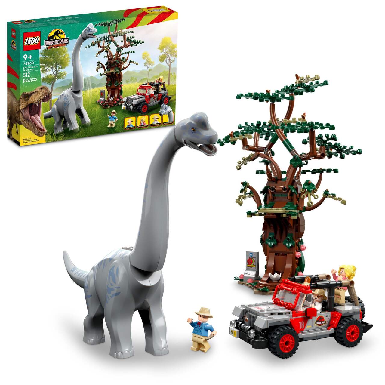Lego 76960 Monde jurassique, La découverte du brachiosaure, 9 ans et plus