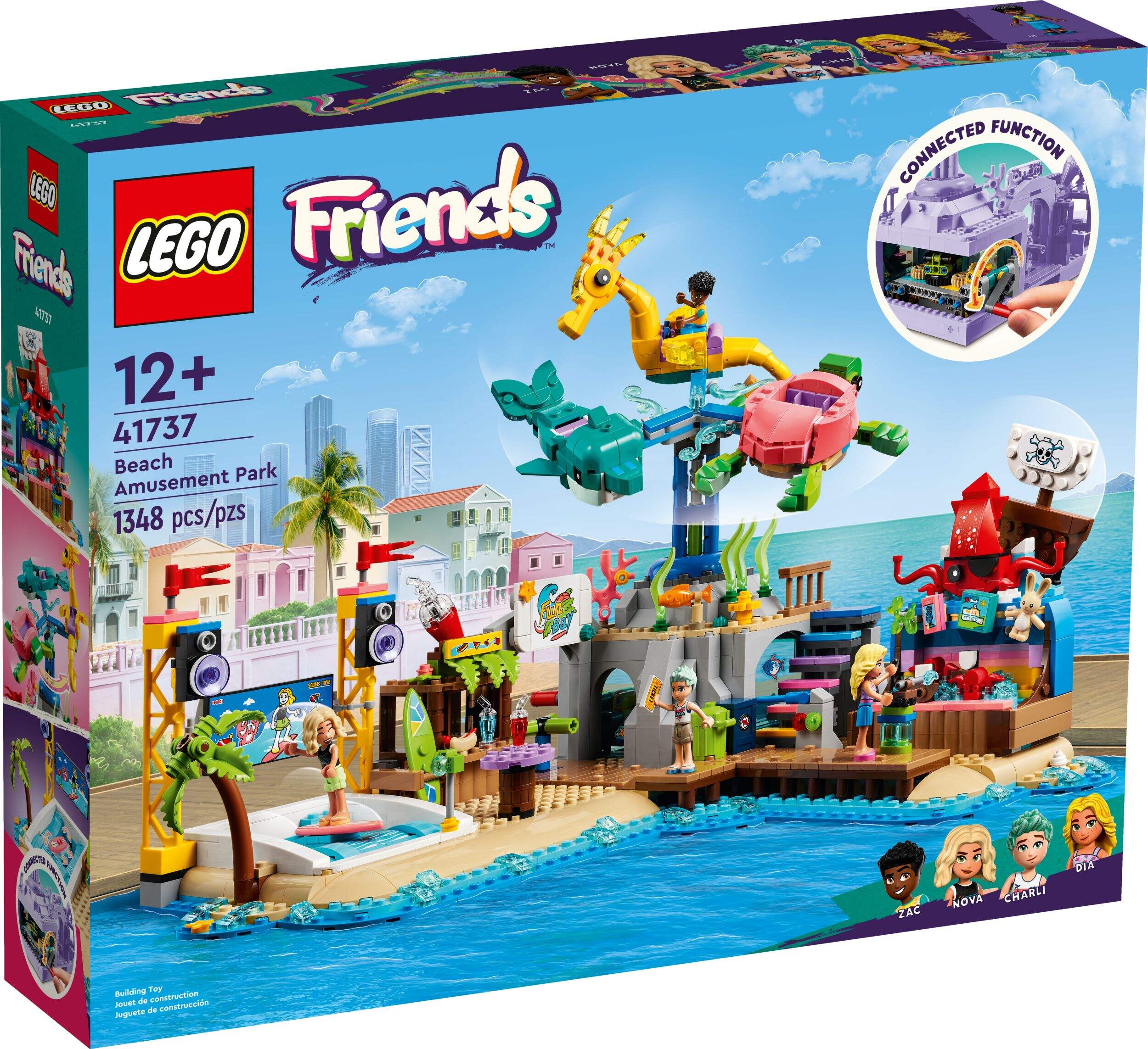 LEGO® Friends Beach Amusement Park Building Set, Ages 12+ Front_Angled_Right