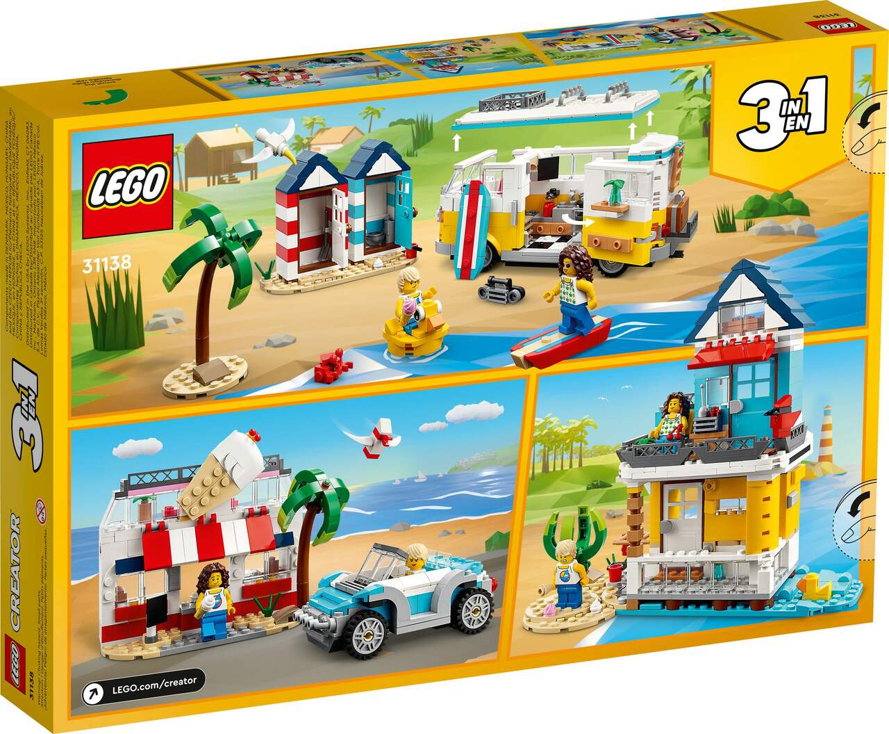 LEGO® Creator 3-in-1 Beach Camper Van Playset, Ages 8+