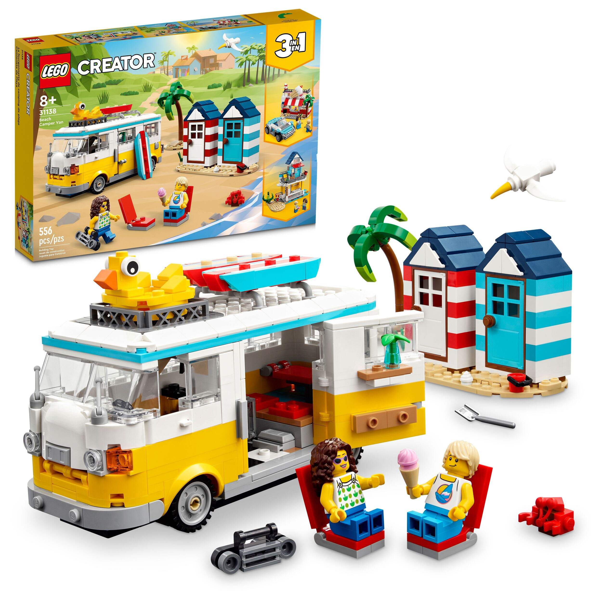 LEGO® Creator 3-in-1 Beach Camper Van Playset, Ages 8+ Composite_or_Mixed