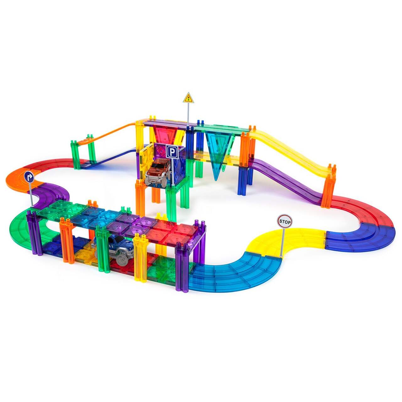 Picasso Tiles Magnetic Marble Run Building Blocks, 71-pc