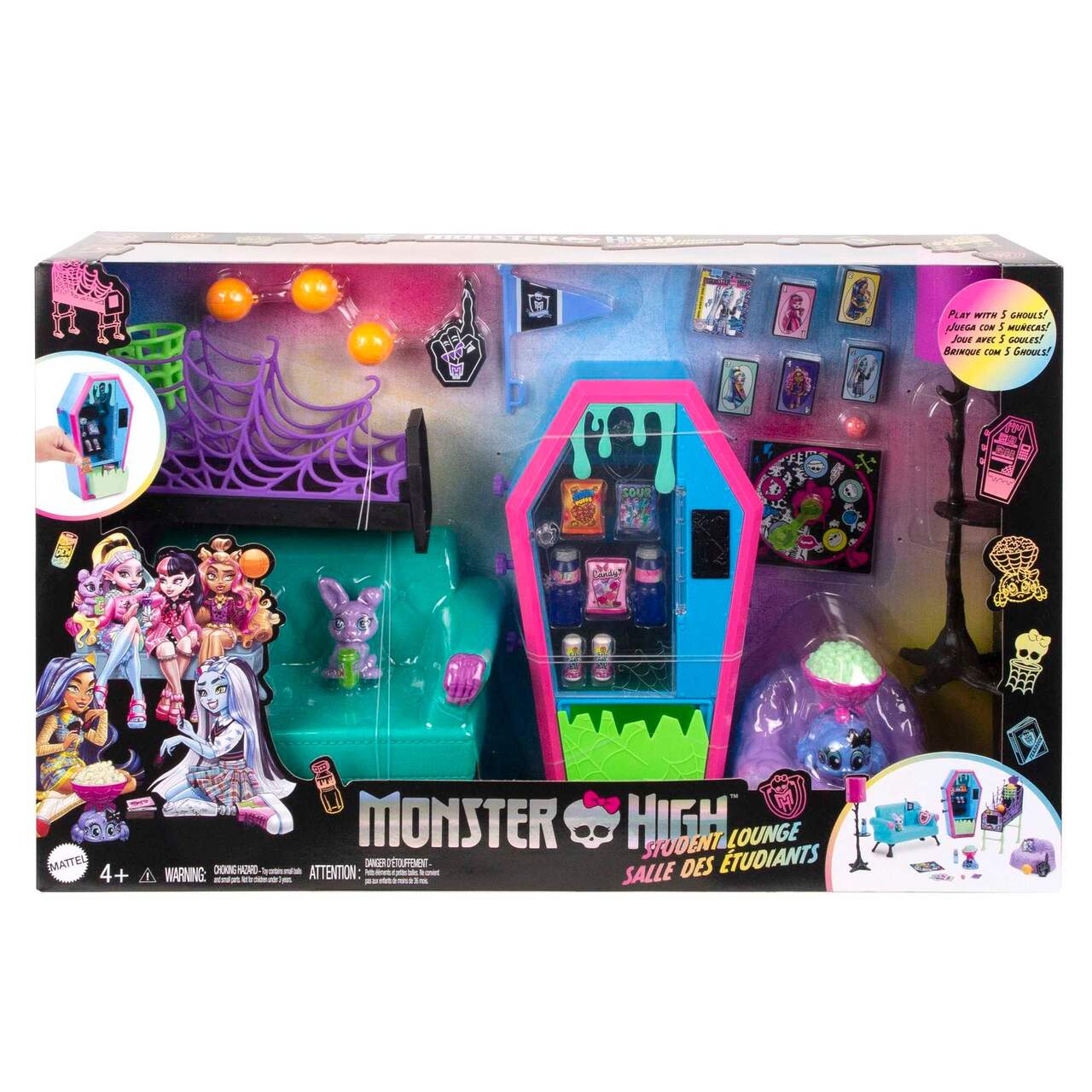 Coffret de jeu Monster High Salon étudiant, 4 ans et plus