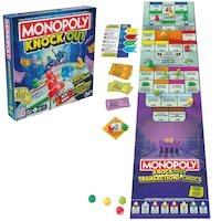 Hasbro Monopoly Knockout Game, Quick-Playing Board Game, Bilingual, Ages 8+