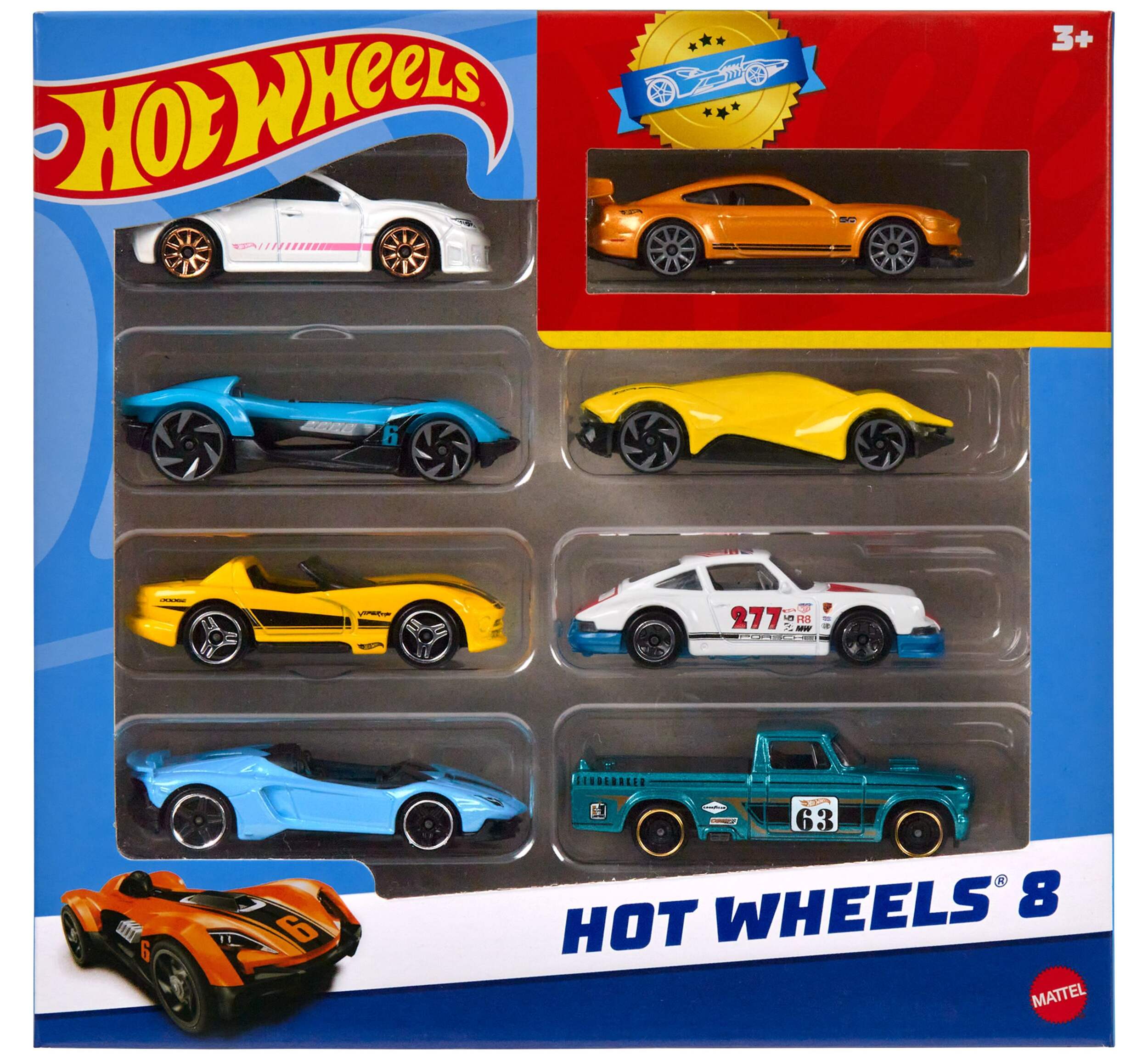 Hot Wheels Basic Car Pack, 8-pk Front_Flat