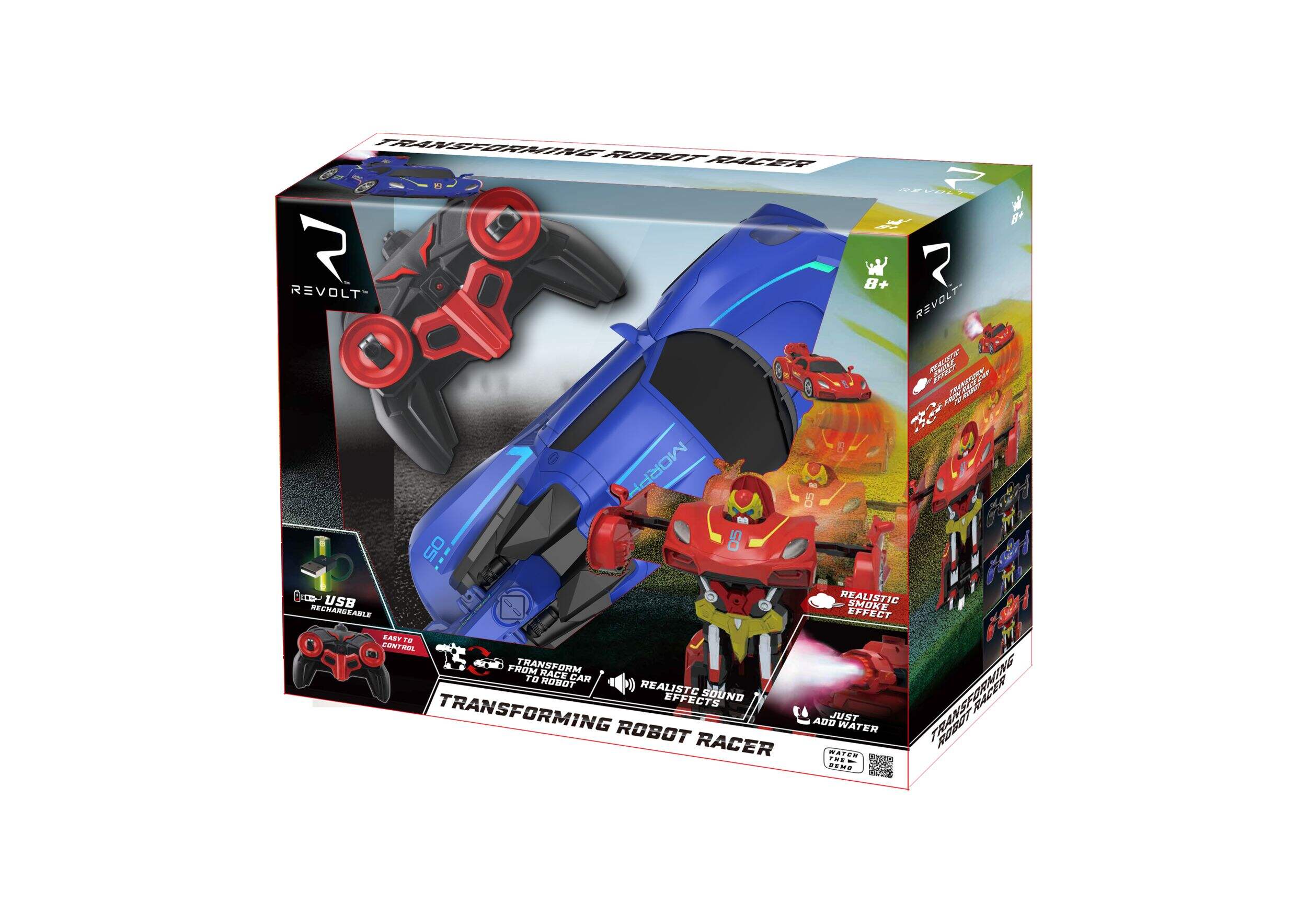 Syma Remote Controlled Transforming Robot Racer Toy Vehicle Front_Three_Fourths_Angled_Left