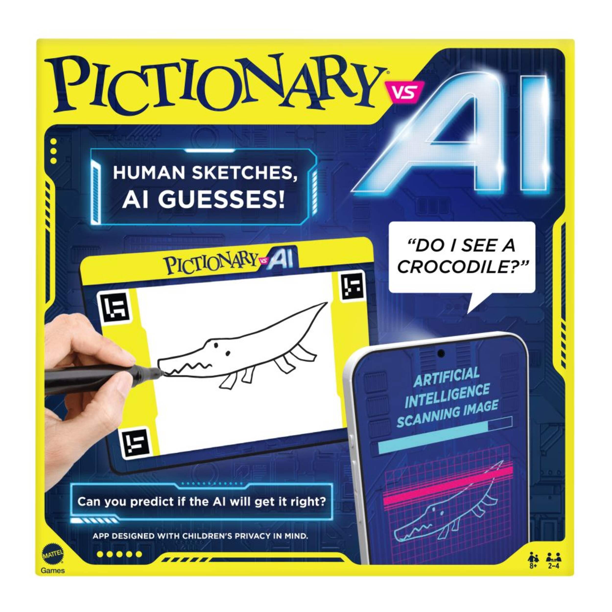 Mattel Pictionary Vs. Ai Family Drawing Game For Kids & Adults, Ages 8+ Front_Flat