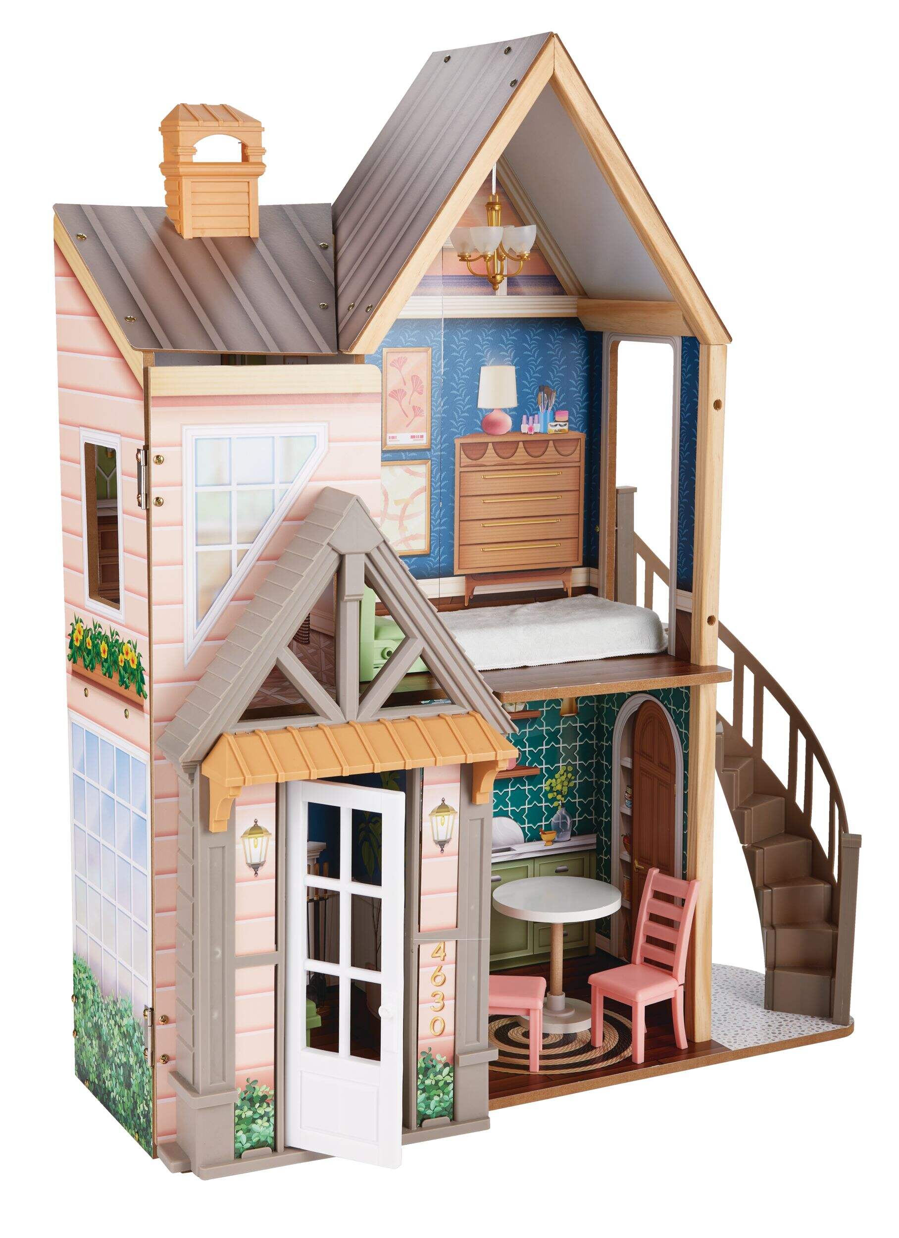 KidKraft Ivy Retreat Doll House Playset for Kids, Ages 3+ Front_Three_Fourths_Angled_Right