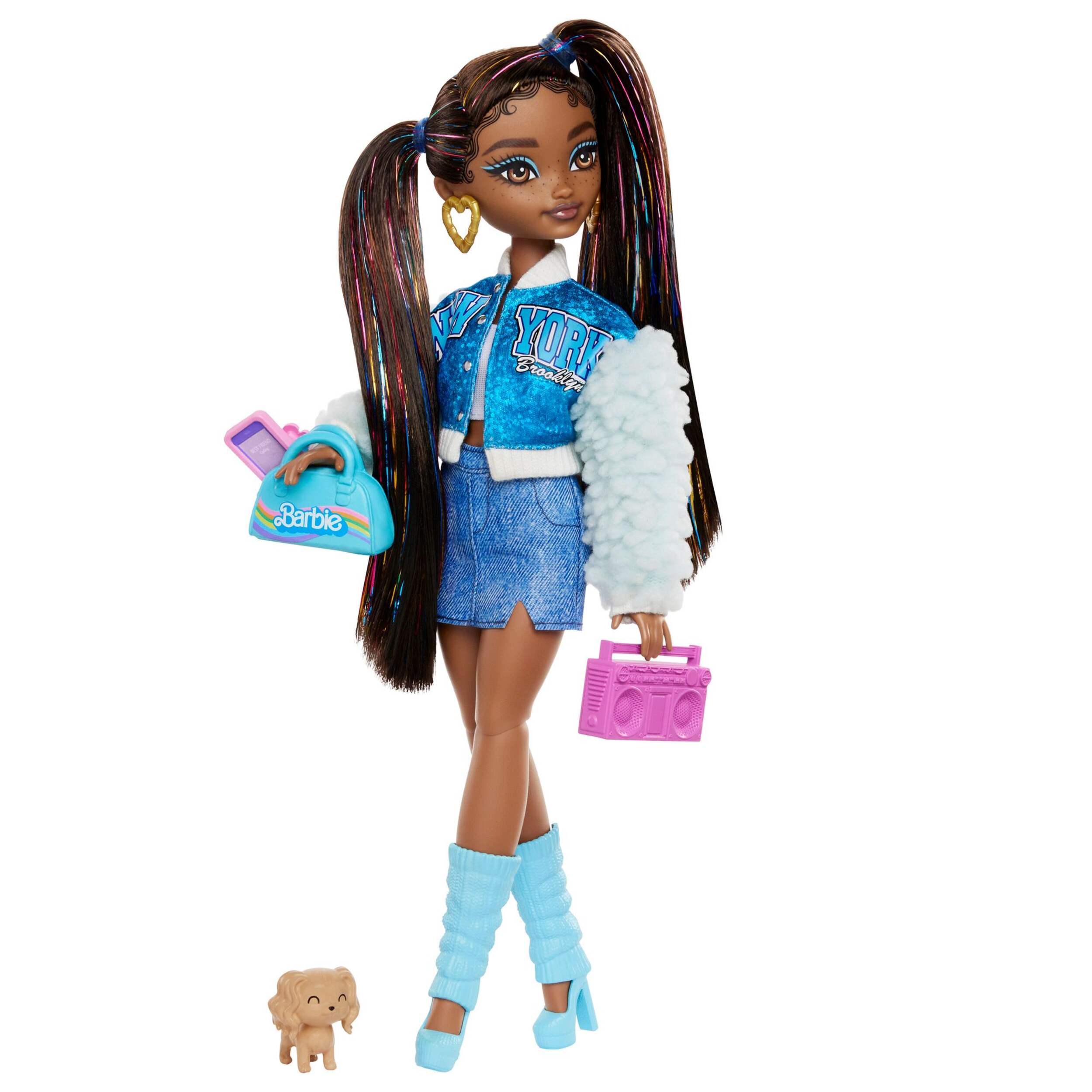 Barbie Dream Besties Teen Barbie 'Brooklyn' Fashion Doll with Accessories, Ages 4+ Front_Three_Fourths_Angled_Left