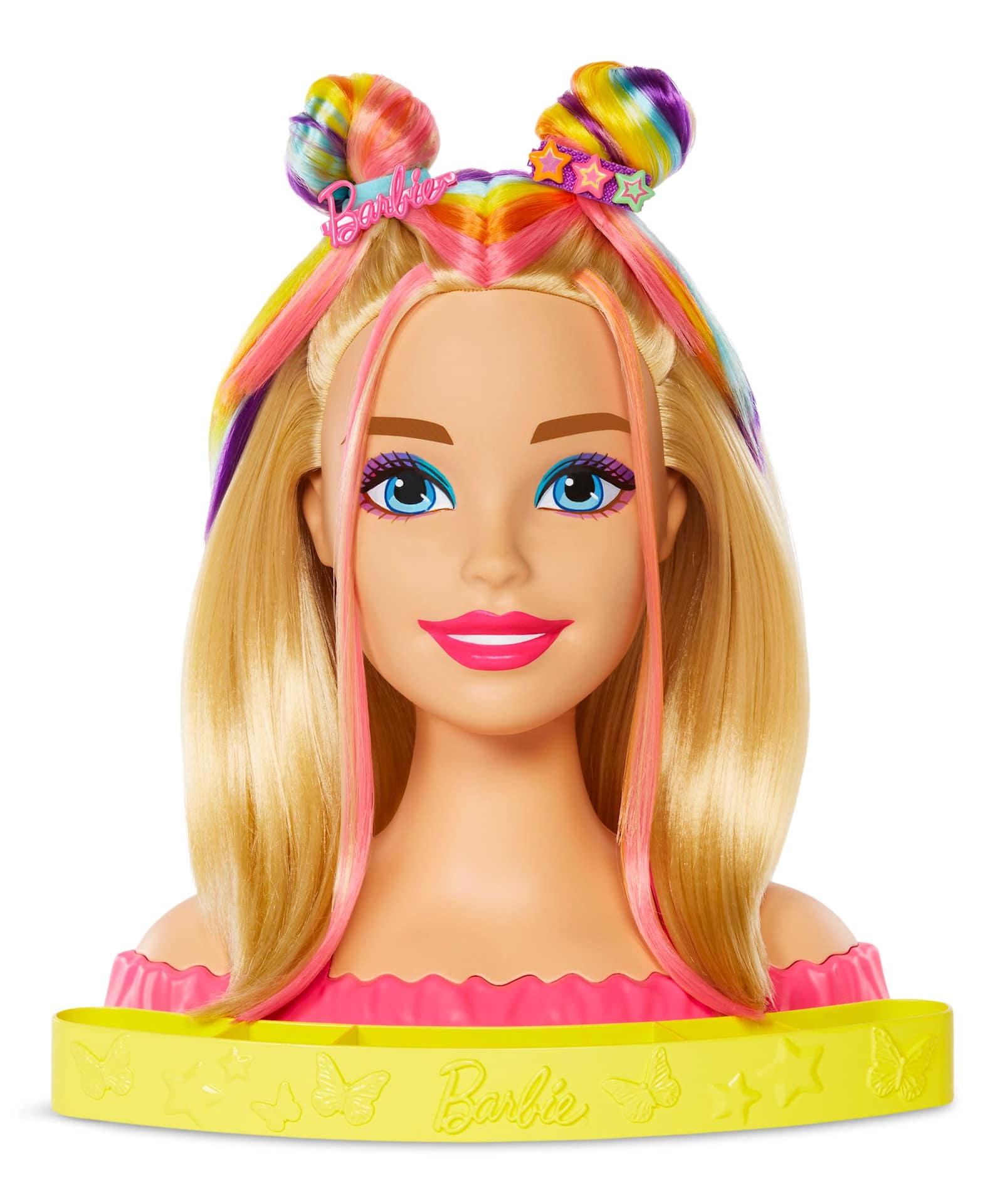 Tete a coiffer Barbie de luxe avec accessoires Colour Reveal et cheveux blonds arc en ciel neon 3 ans et plus Canadian Tire