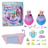 Hatchimals Alive, Make a Splash Playset with 15 Accessories, Bathtub, 2 Colour-Change Mini Figures in Self-Hatching Eggs, Age 3+ Composite_or_Mixed