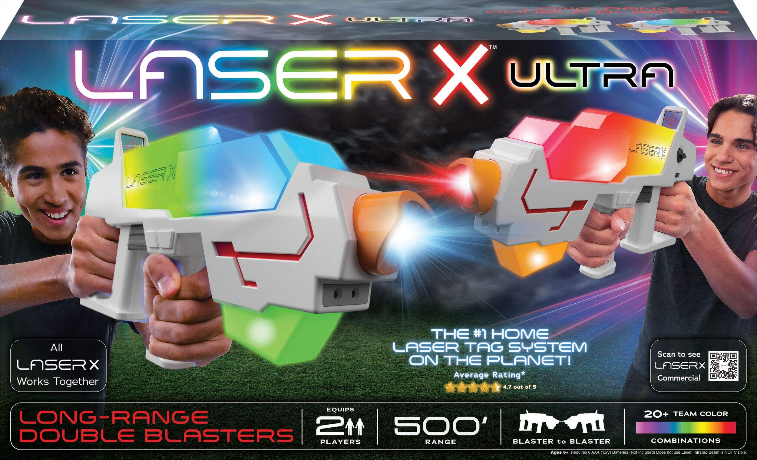 Laser X Ultra Long-Range Double Blasters Set, 2 Players Front_Elevated
