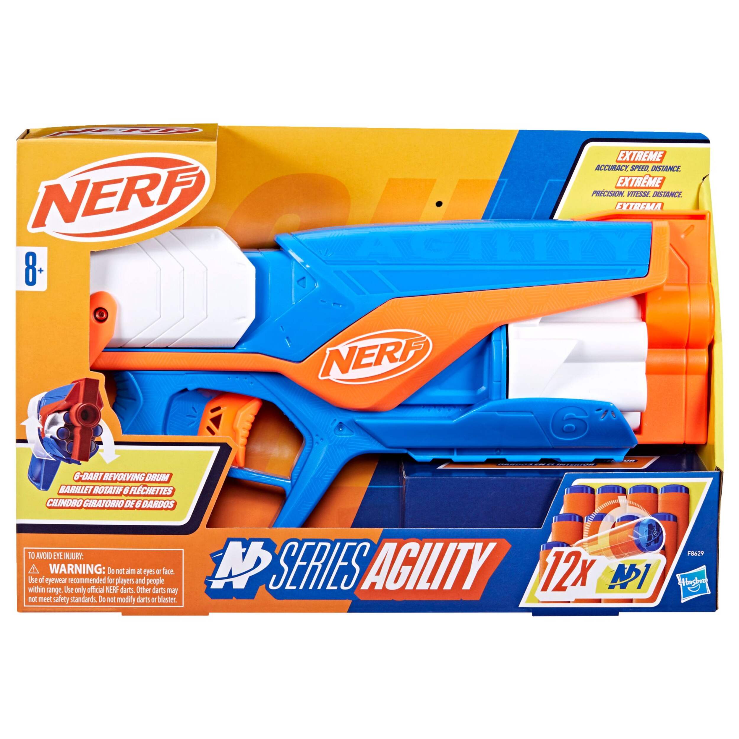 Nerf N Series Compact Agility Dart Blaster, Includes 12-Darts, Ages 8+ Front_Flat