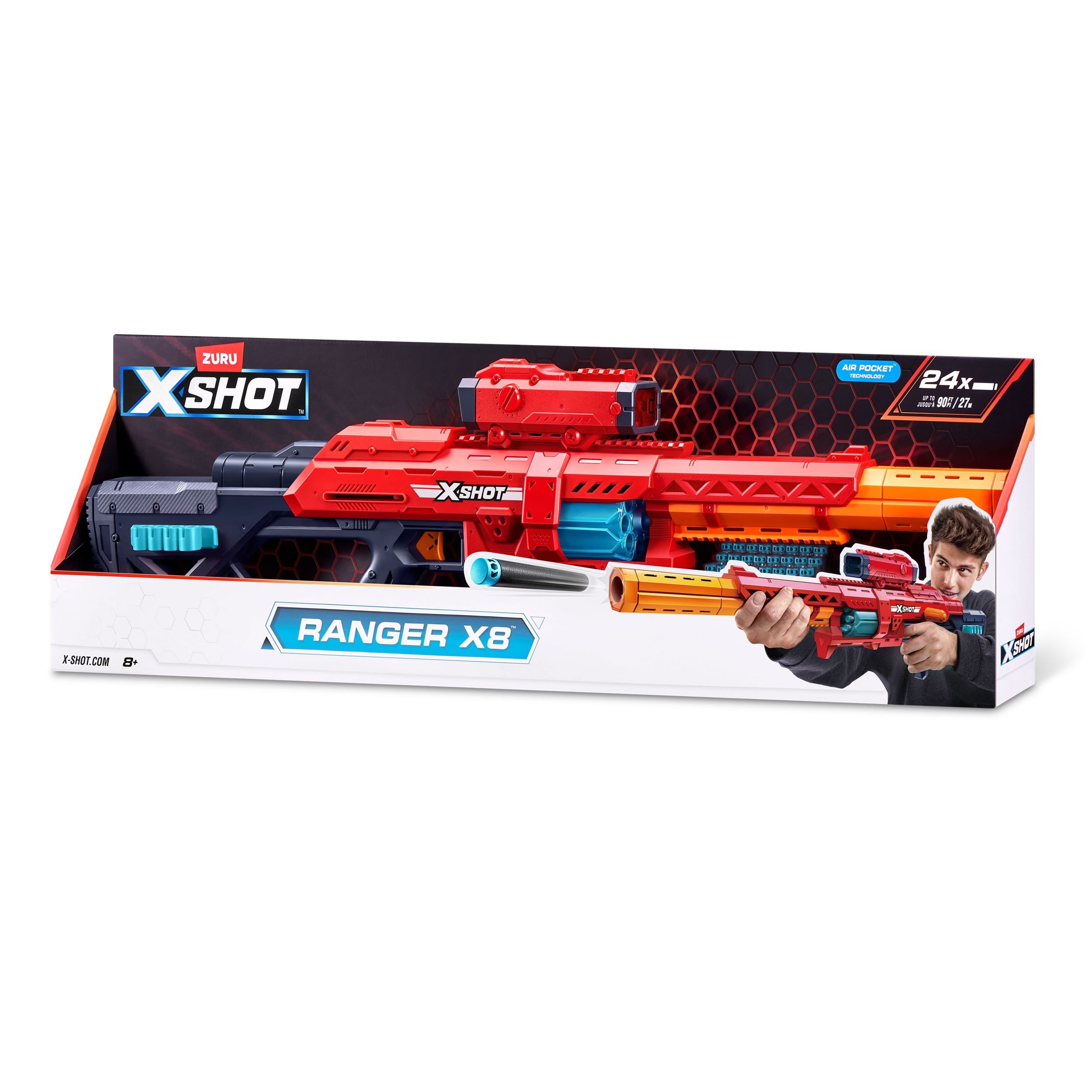 Zuru XShot Ranger X8 Dart Blaster, Includes 24 Darts, Ages 8