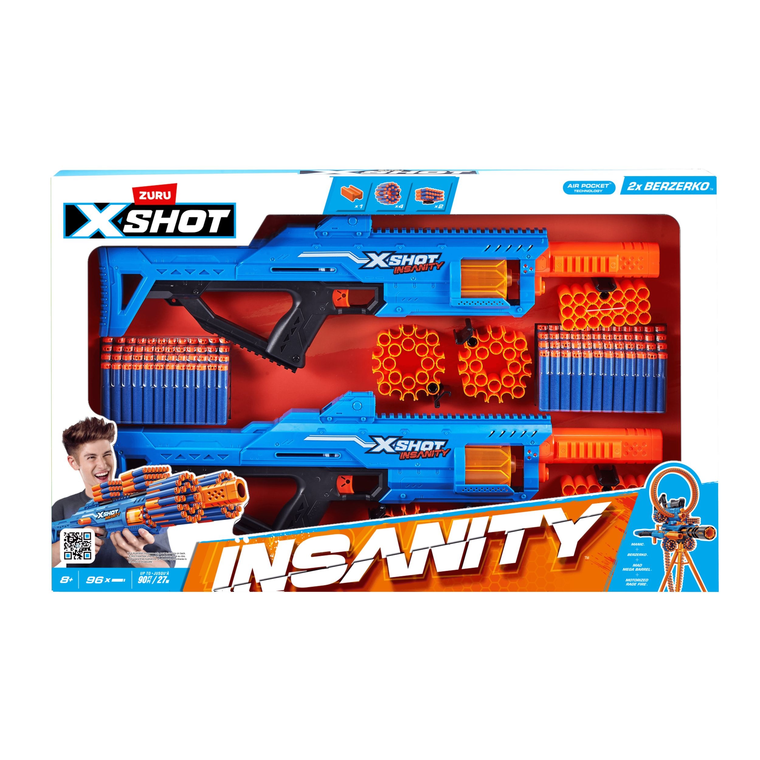 メグスリノキ/ 688 Zuru X-Shot Insanity-Series 1 Berzerko Dart Blaster with 96 Darts