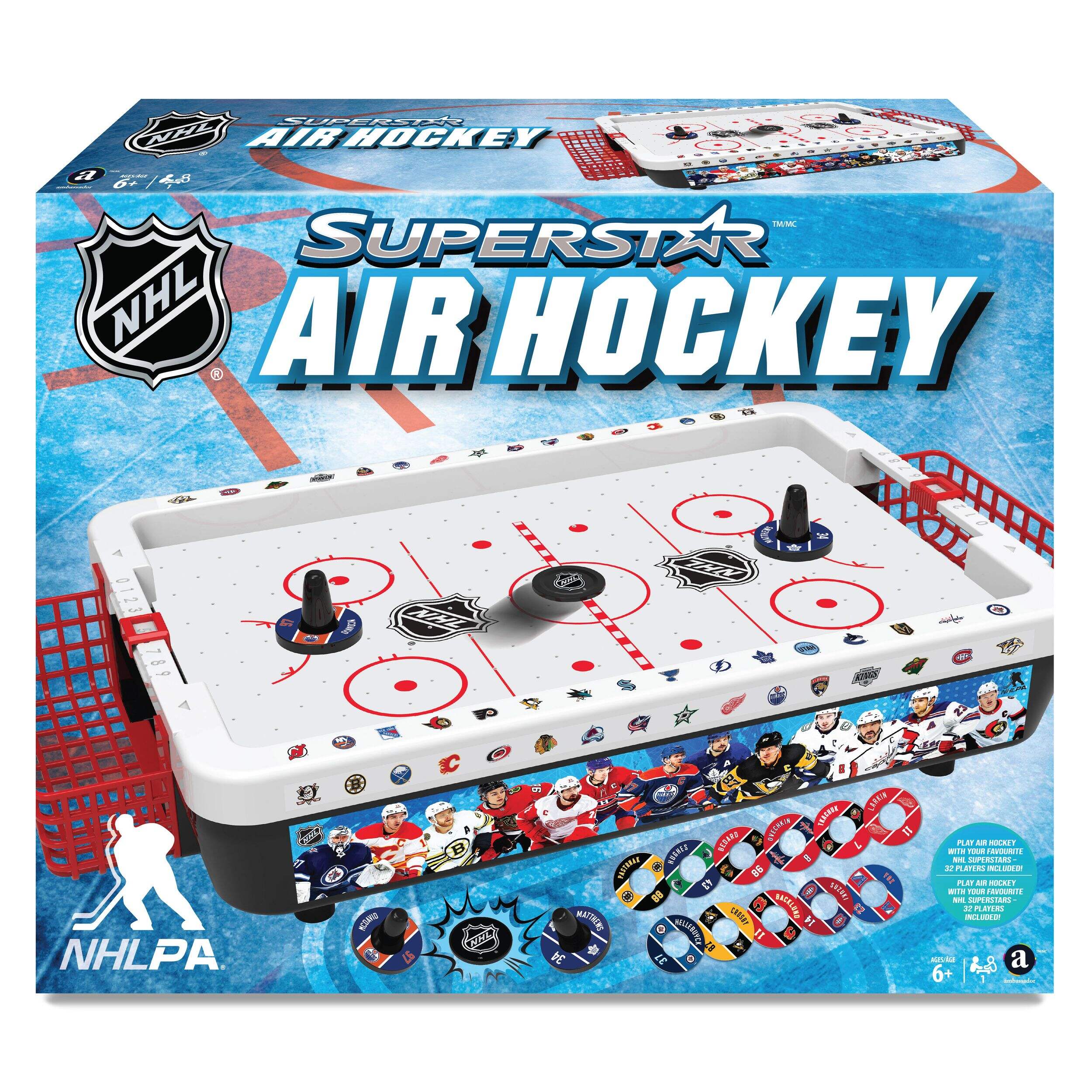 GAME NHL Superstar Core Series Mini Tabletop Air Hockey Table for Ages 6+ Front_Elevated