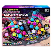 GAME Hyper Neon Series Whack A Mole Electronic Arcade, Ages 6+