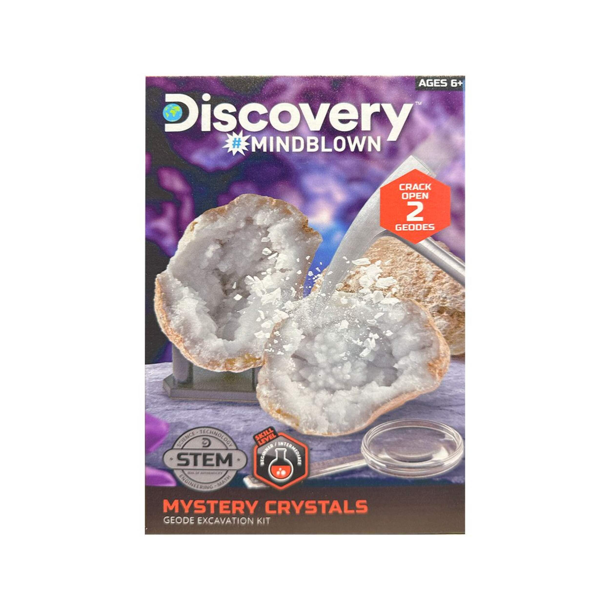 Discovery Mystery Crystals Geode Excavation Kit, Educational Toy, 2-pc, Ages 6+ Front_Flat