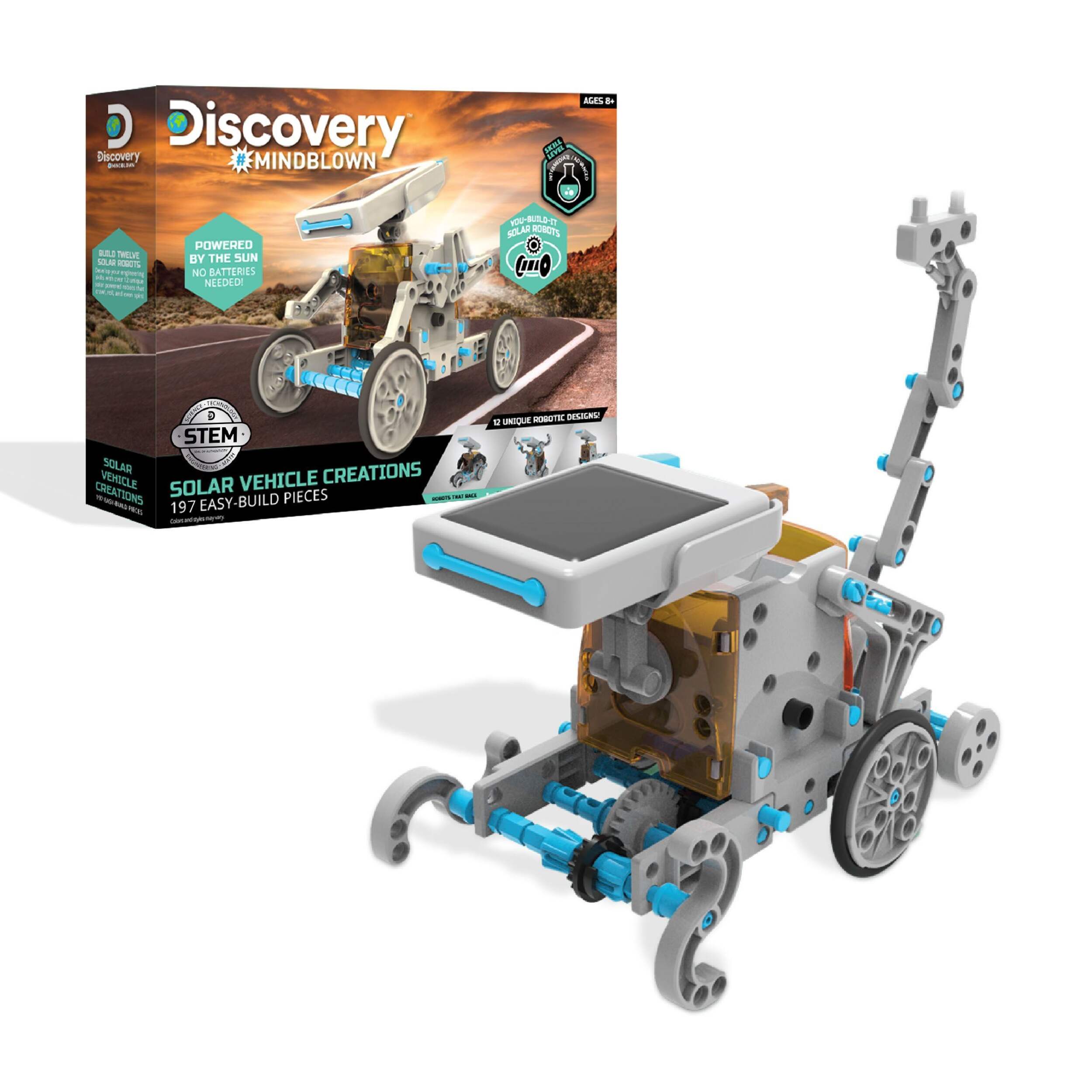 Discovery #Mindblown STEM Solar Vehicle Construction Set, Educational Toy, 197-pc, Ages 8+ Composite_or_Mixed