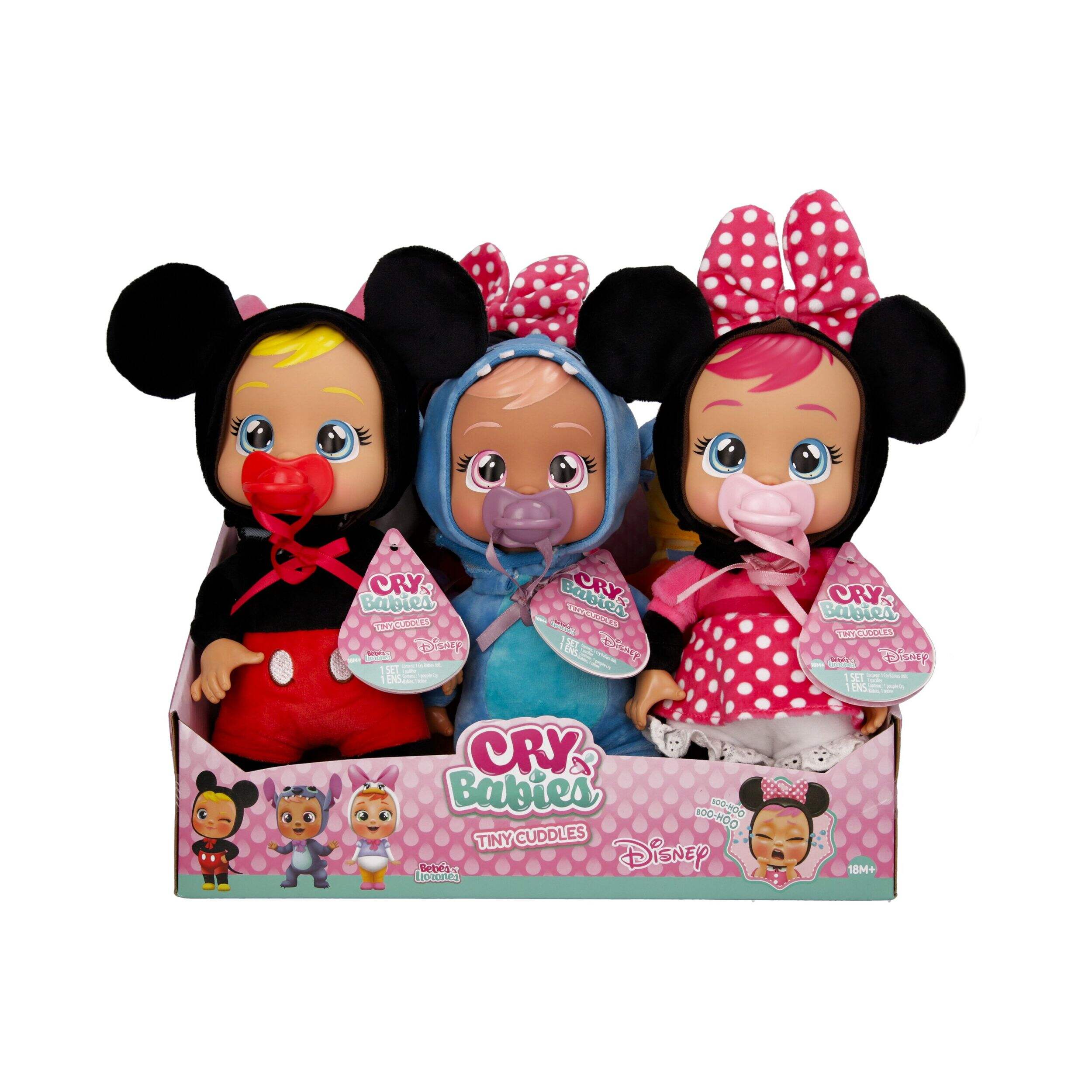 Cry Babies Tiny Cuddles Disney Character Dolls for Ages 18m+, Various Characters Front_Flat