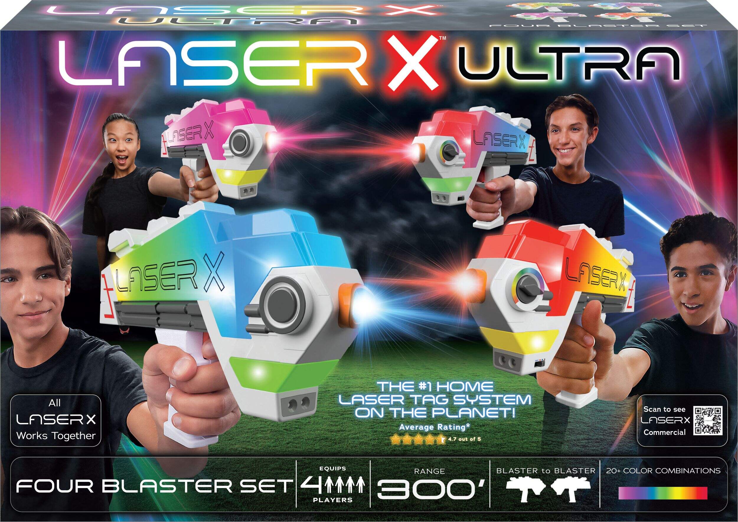 Laser X Ultra 4-Player Toy Blaster Laser Tag Set for Ages 6+ Front_Elevated