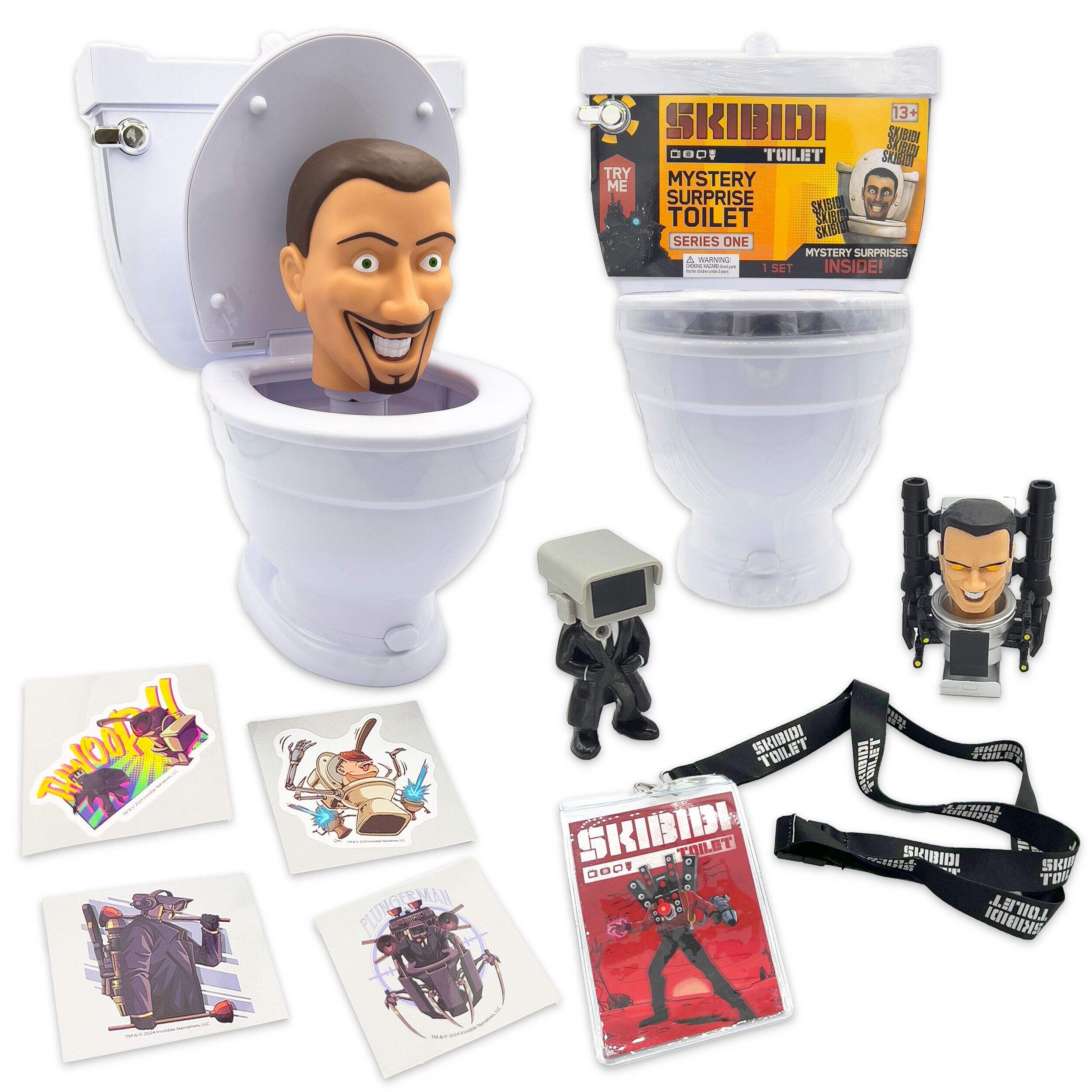 Skibidi Toilet Giant Mystery Toilet Set with Surprise Toys, Officially Licensed, Ages 13+, Assorted Composite_or_Mixed