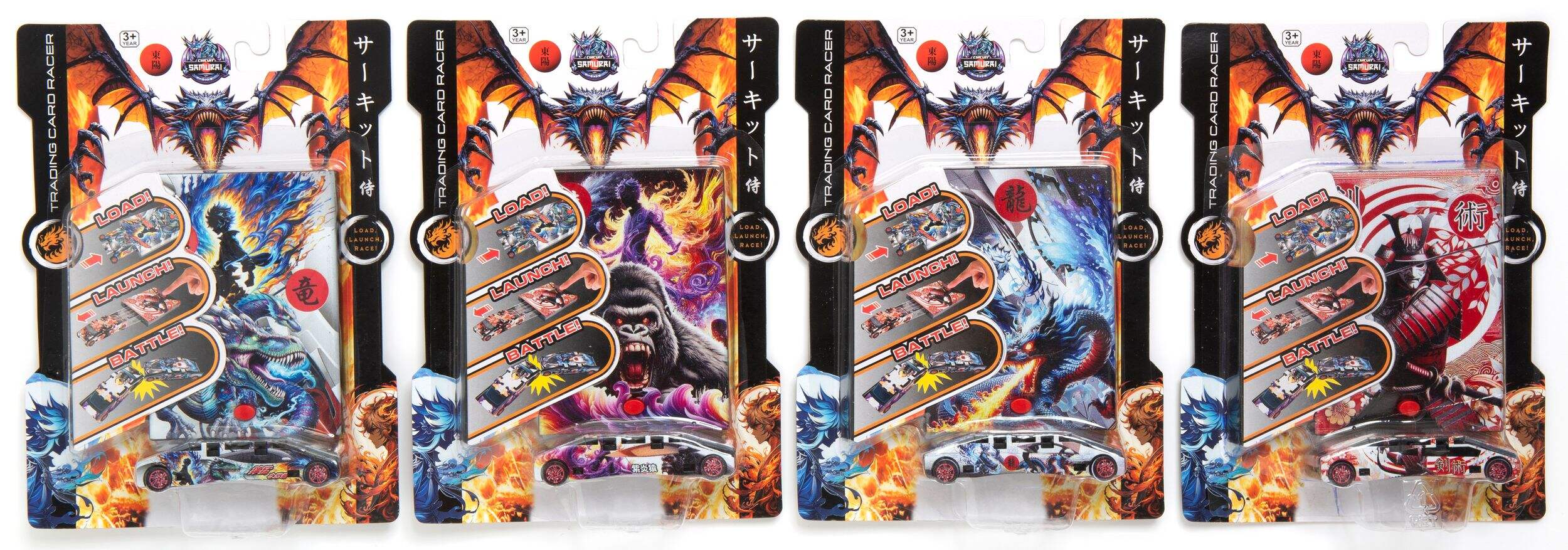 Circuit Samurai Trading Card Racer Launcher, Collectible, Ages 3+ Front_Flat