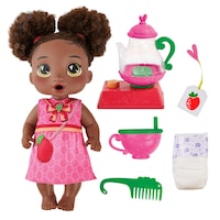 Baby Alive Kids' Bubble Tea Party Sophia Interactive Baby Doll Set wth 6 Accessories, Ages 3+ Front_Flat