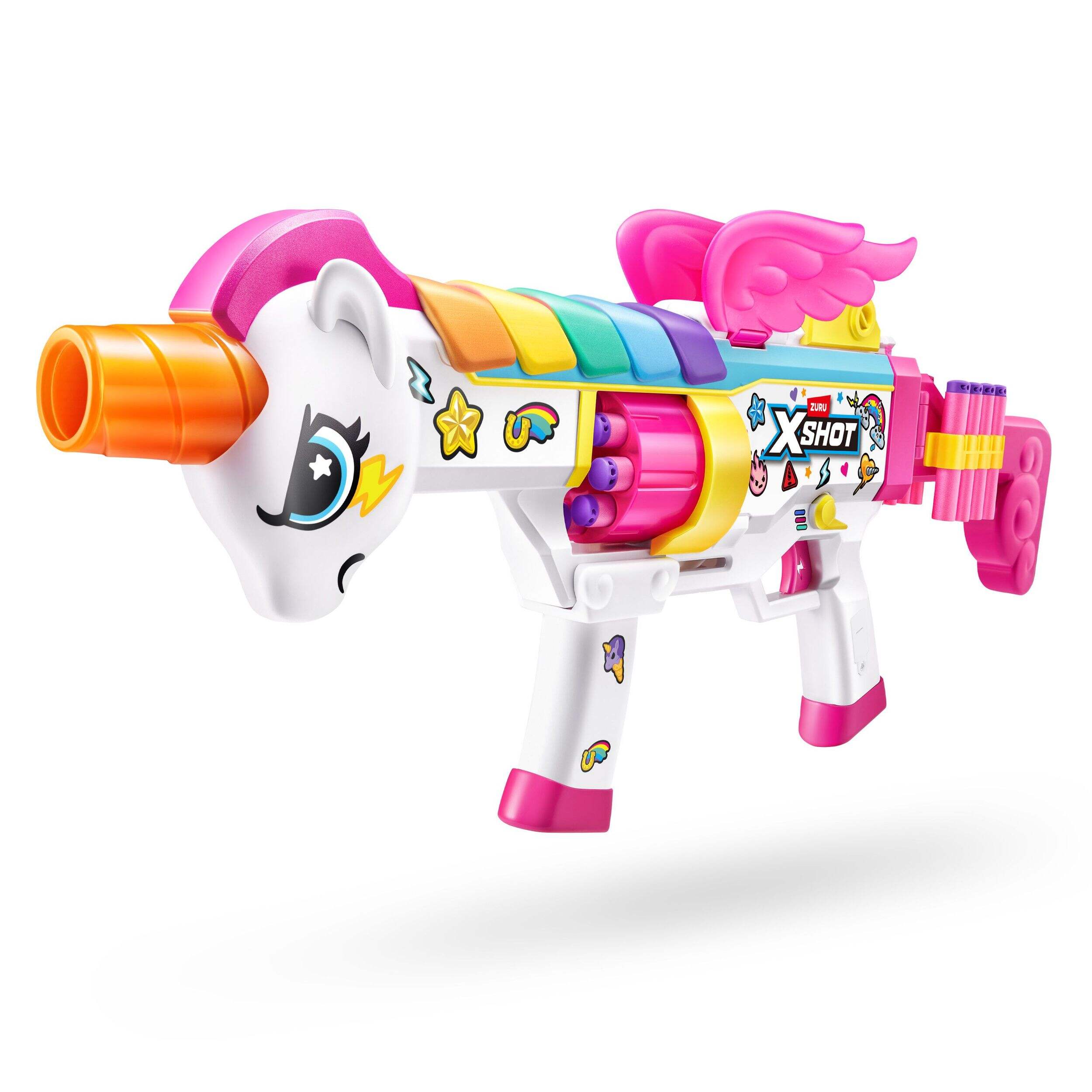 Zuru X-Shot Big Rizz Blastercorn Foam Dart Toy Blaster with 24 Darts Front_Three_Fourths_Angled_Left