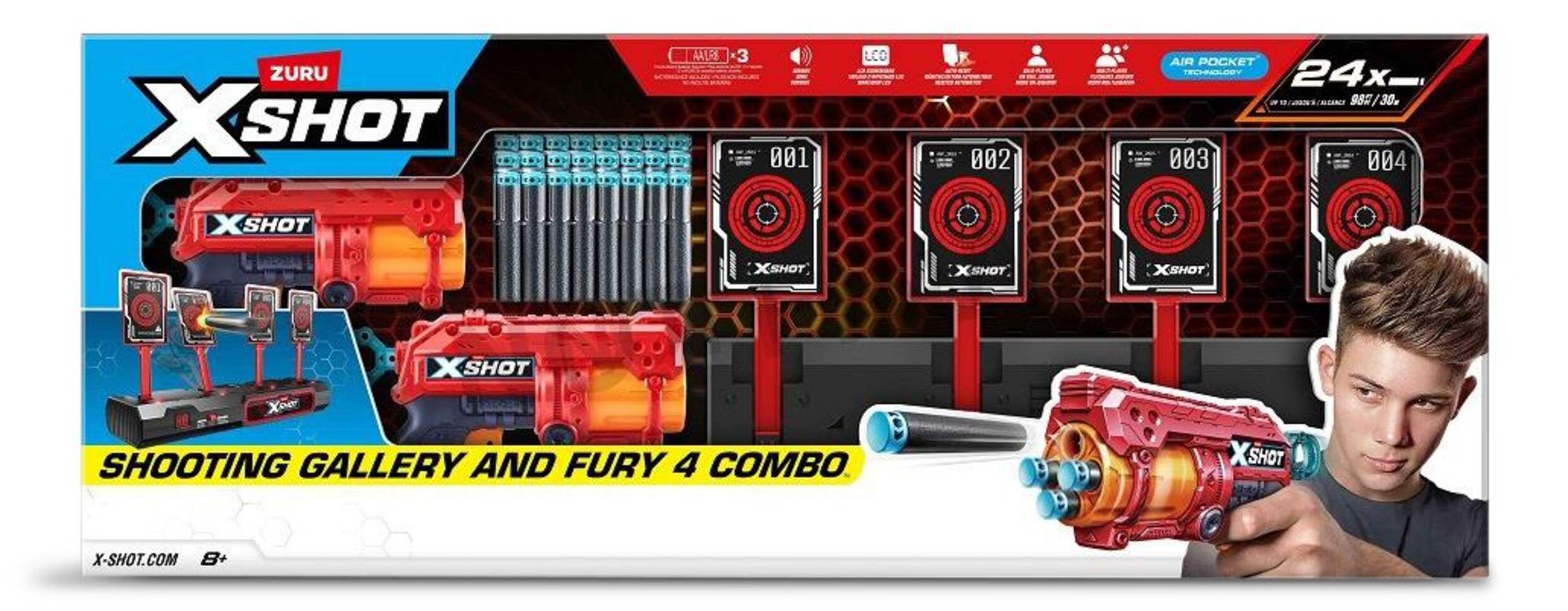 X-Shot Blaster Two Pack with Target Front_Flat