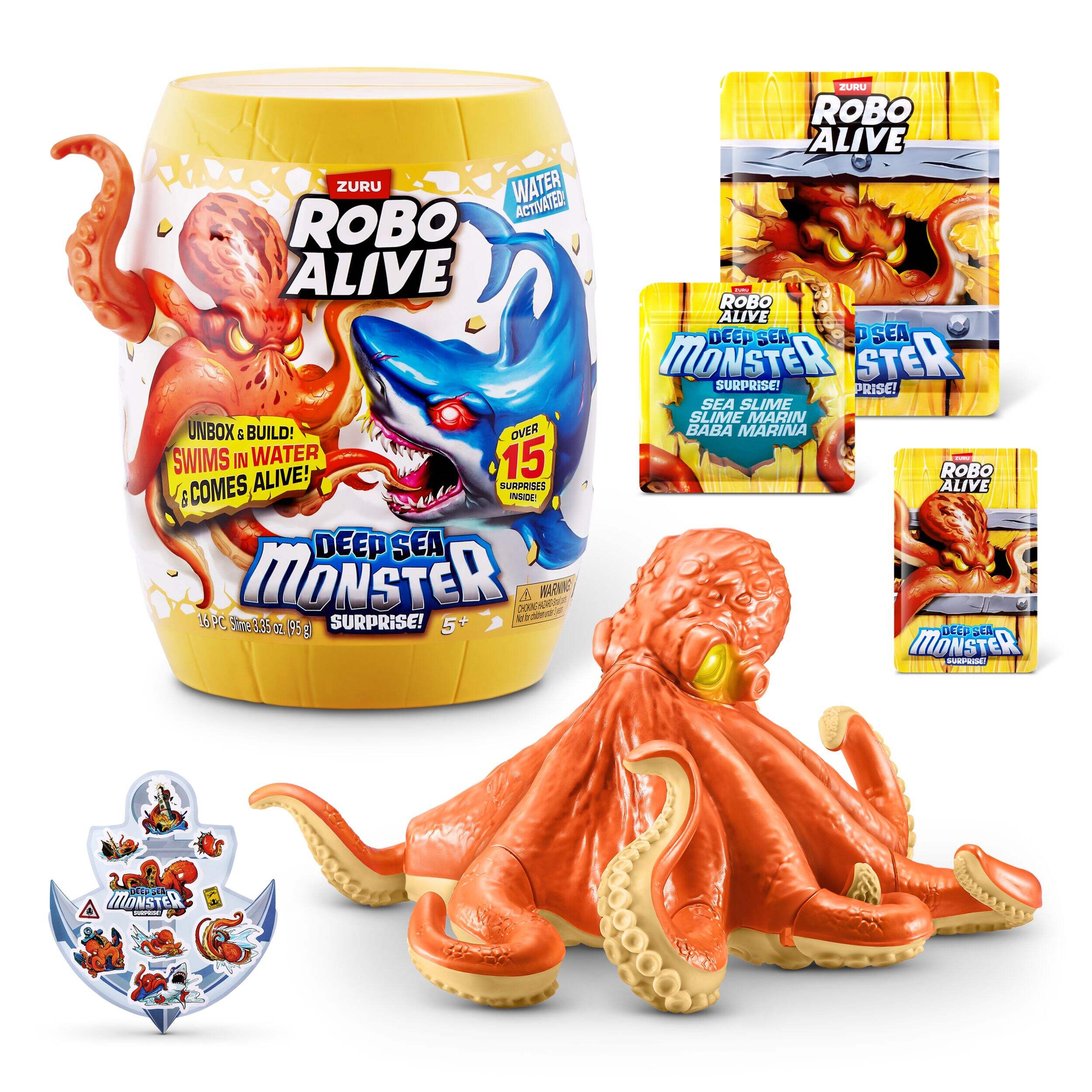 Zuru Robo Alive Deep Sea Monster Surprise Unboxing Playset Capsule for Ages 5+ Composite_or_Mixed