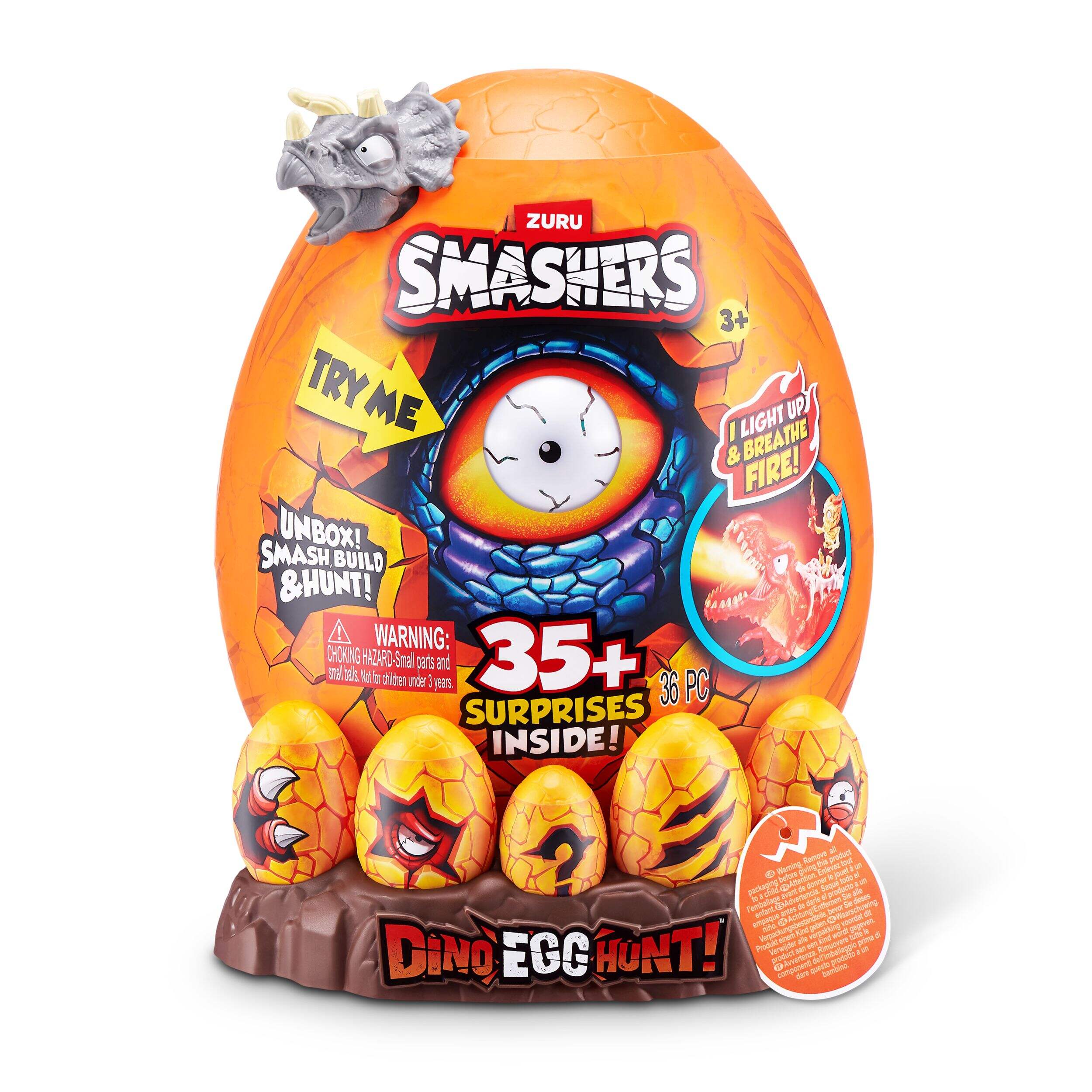 Zuru Smashers Dino Egg Hunt Mystery Playset Capsule for Ages 3+, Assorted Figures Front_Flat