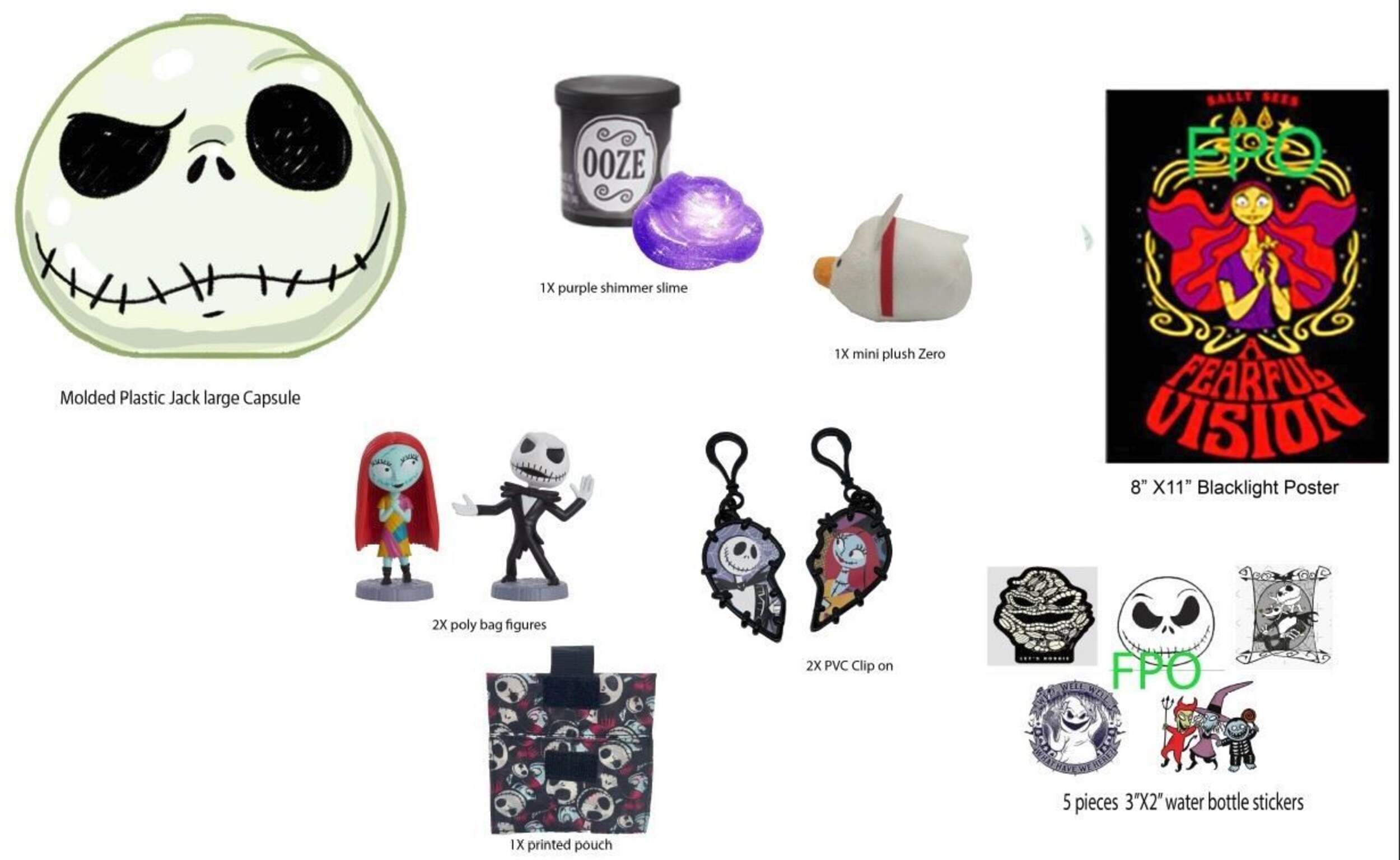 Disney Tim Burton's The Nightmare Before Christmas Jumbo Head Mystery Capsule for Ages 3+, Assorted Contents Composite_or_Mixed