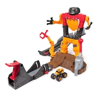 Monster Jam Smash & Bash Smashbot Playset with 1:64 Scale Monster Truck & Launcher, Ages 3+ Front_Angled_Left