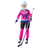 Barbie PWHL TH Hockey Doll, Blonde Hair Front_Angled_Left
