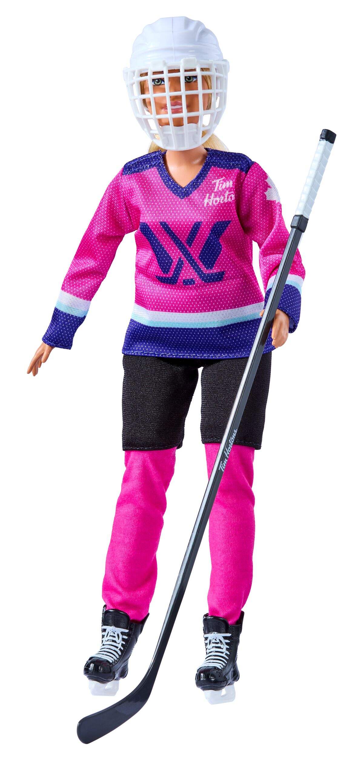 Barbie PWHL TH Hockey Doll, Blonde Hair Front_Angled_Left