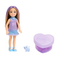 Barbie Chelsea Party Unboxed Doll Set with 6 Surprisea & Colour Changing Hair Styles, Pretend Play for Kids, Assorted, Ages 3+ Composite_or_Mixed