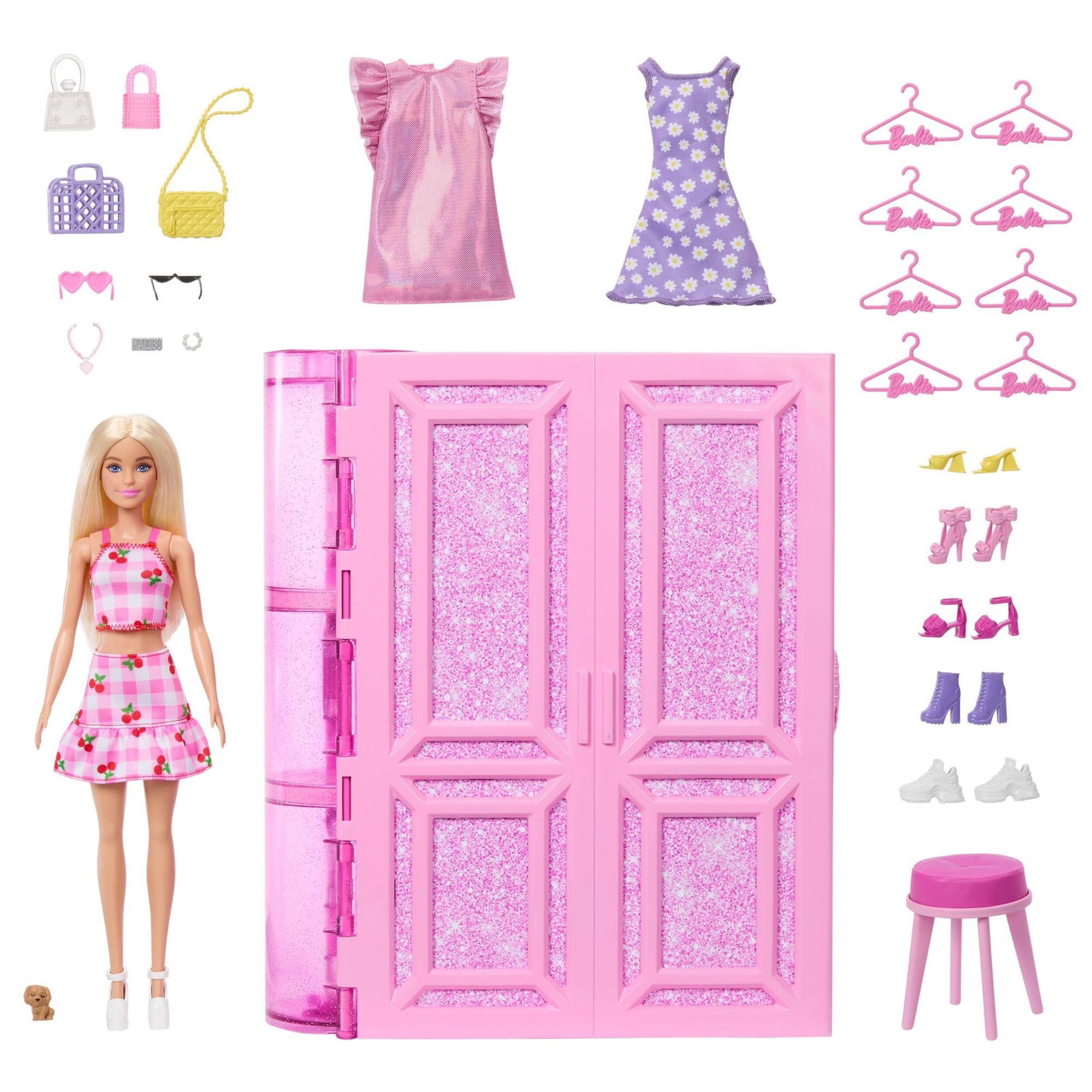 Barbie Dream Closet Toy Playset with Series 3.0 Fashion Doll & 25+ Accessories, Pretend Play for Kids, Ages 3+ Composite_or_Mixed