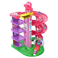 Hot Wheels Barbie Racerverse Toy Vehicle Track Set with 2 1:64 Die-Cast Vehicles & Figures, Ages 4+ Front_Angled_Left
