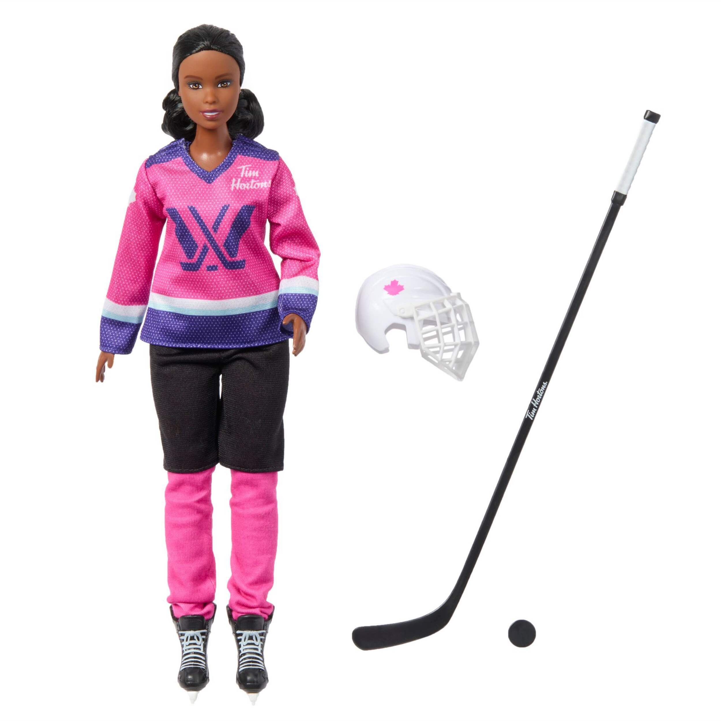 Poupée Barbie de hockey LPHF TH, cheveux noirs Front_Flat