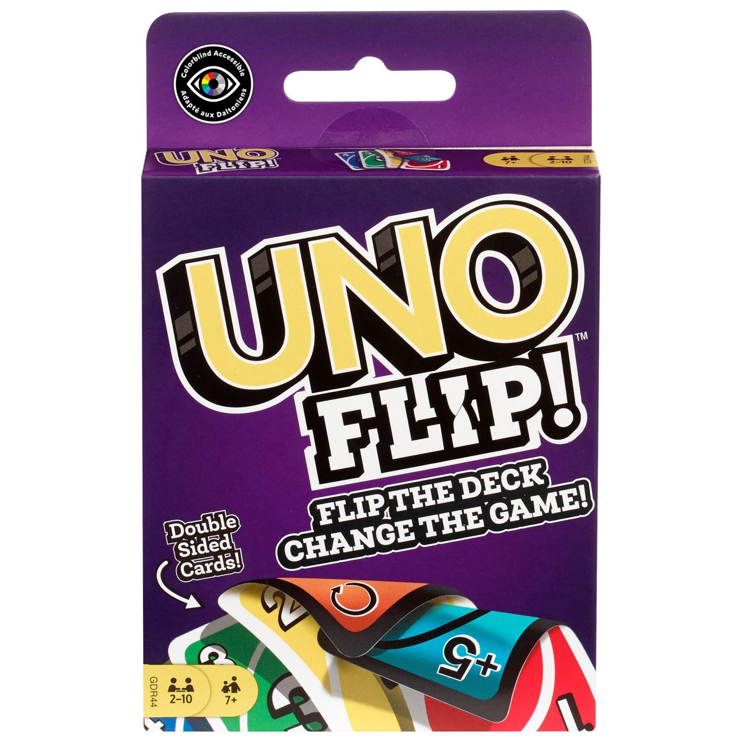 Mattel UNO Flip Double-Sided Card Game for 2-10 Players Front_Elevated