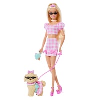 Barbie Twinning Looks Fashion Doll with Pet Dog & Accessories, Ages 4+, Assorted Front_Angled_Left