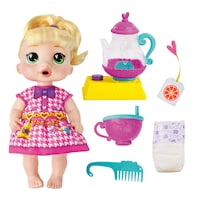 Baby Alive Kids' Bubble Tea Party Lala Interactive Baby Doll Set wth 6 Accessories, Ages 3+ Front_Flat