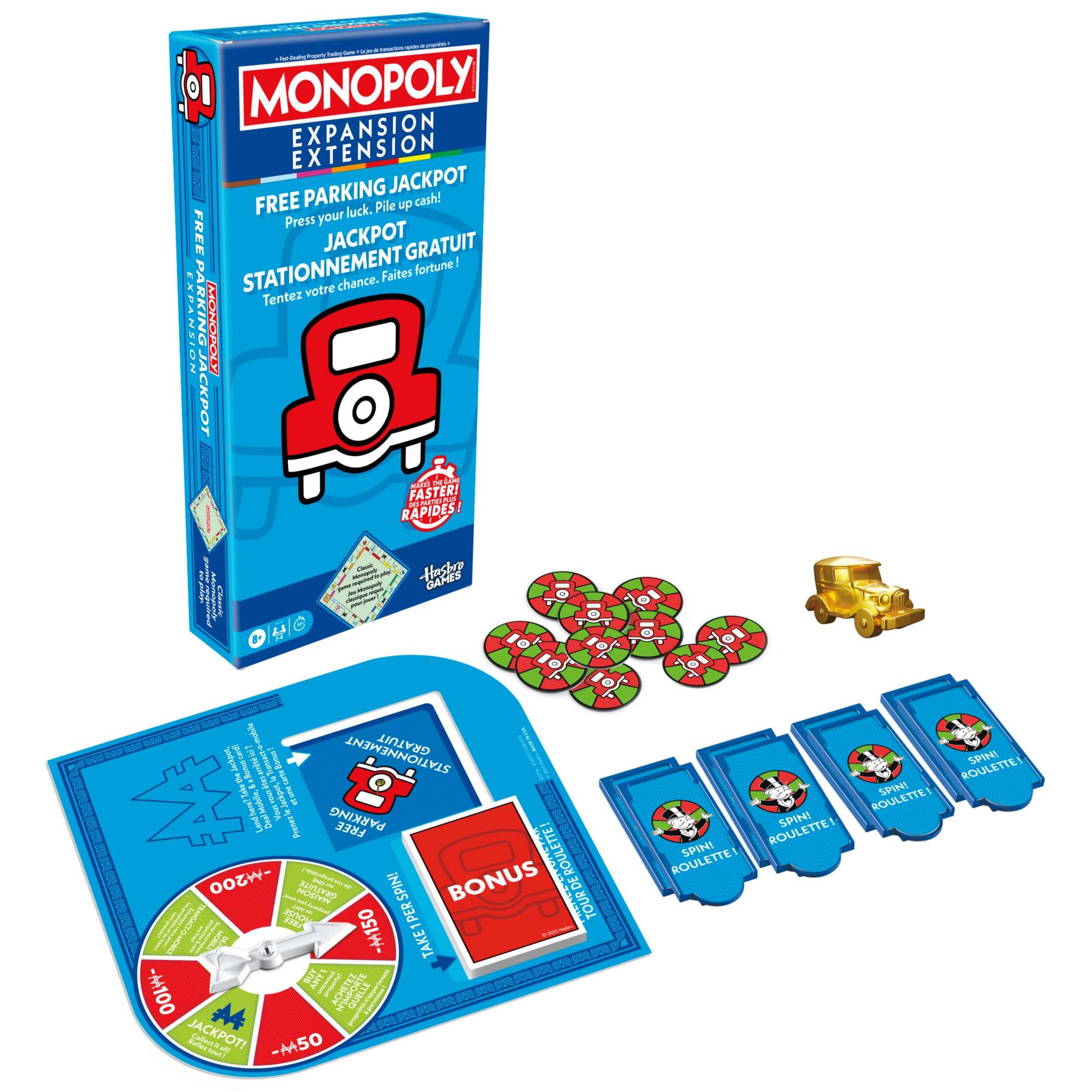 Hasbro Games Monopoly Free Parking Jackpot Expansion Pack for Classic Monopoly Game Composite_or_Mixed