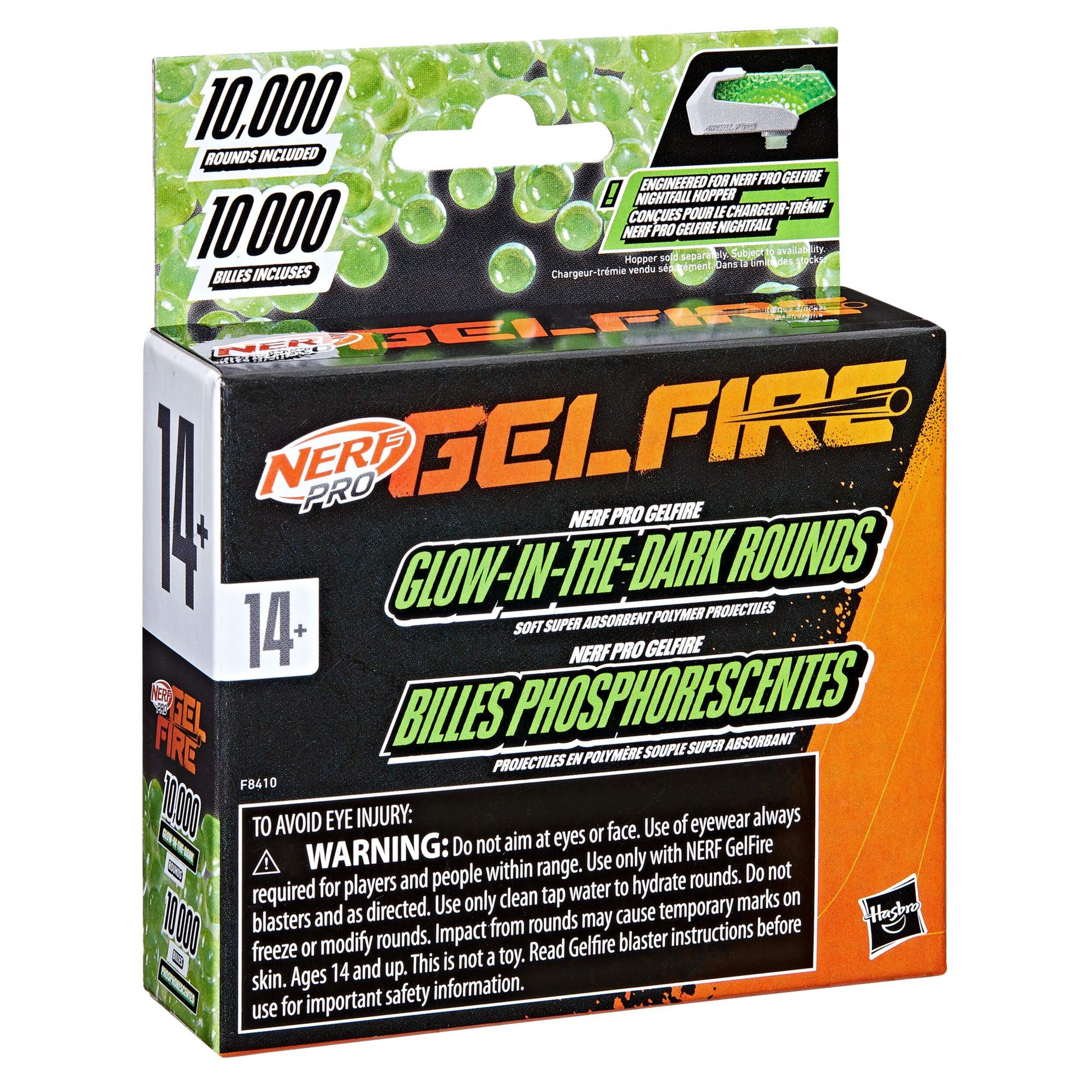 Nerf Pro Gelfire Glow In The Dark 10000-Round Refill for Nightfall Hopper Front_Angled_Right