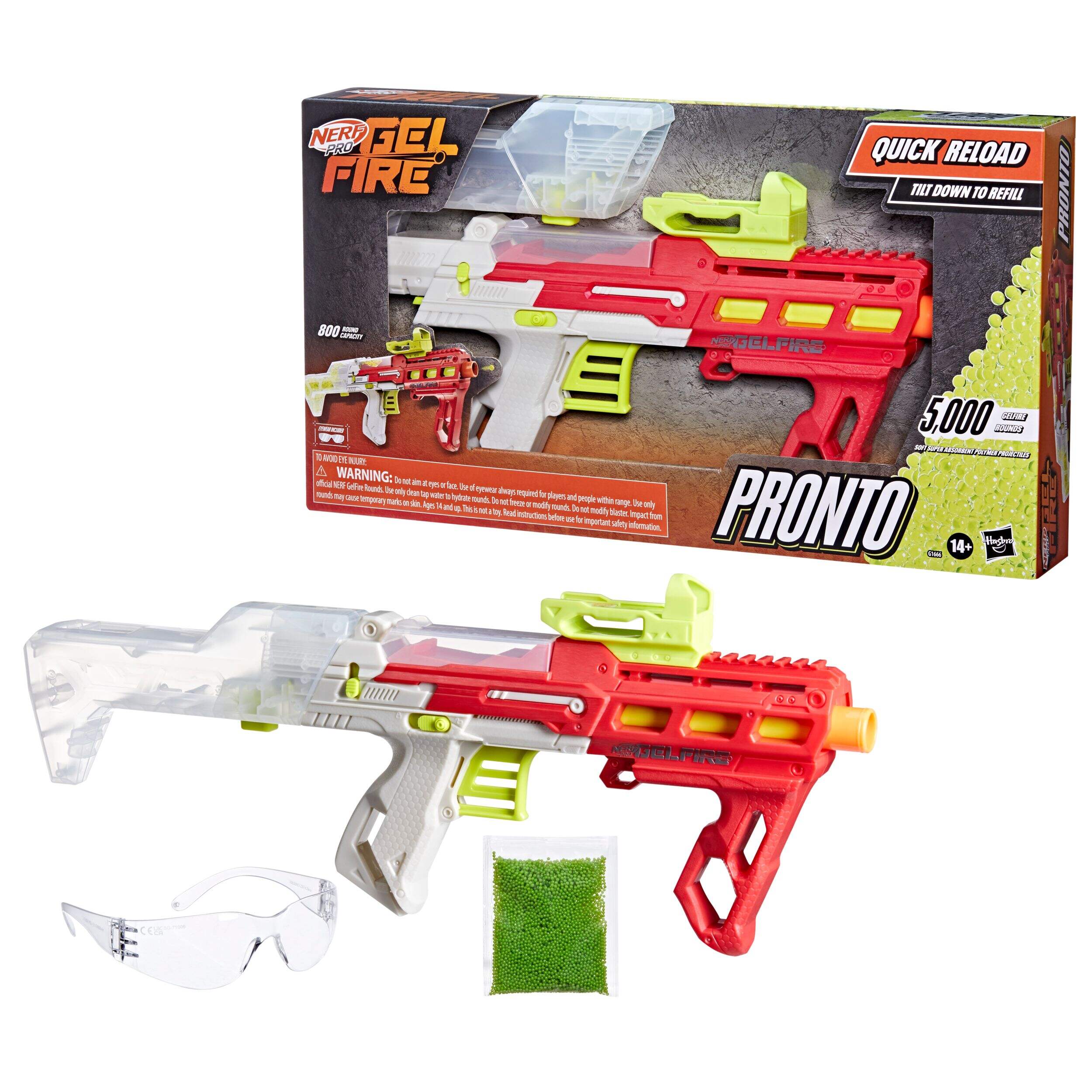 Nerf Pro Gelfire Pronto Blaster, Whitecap Composite_or_Mixed
