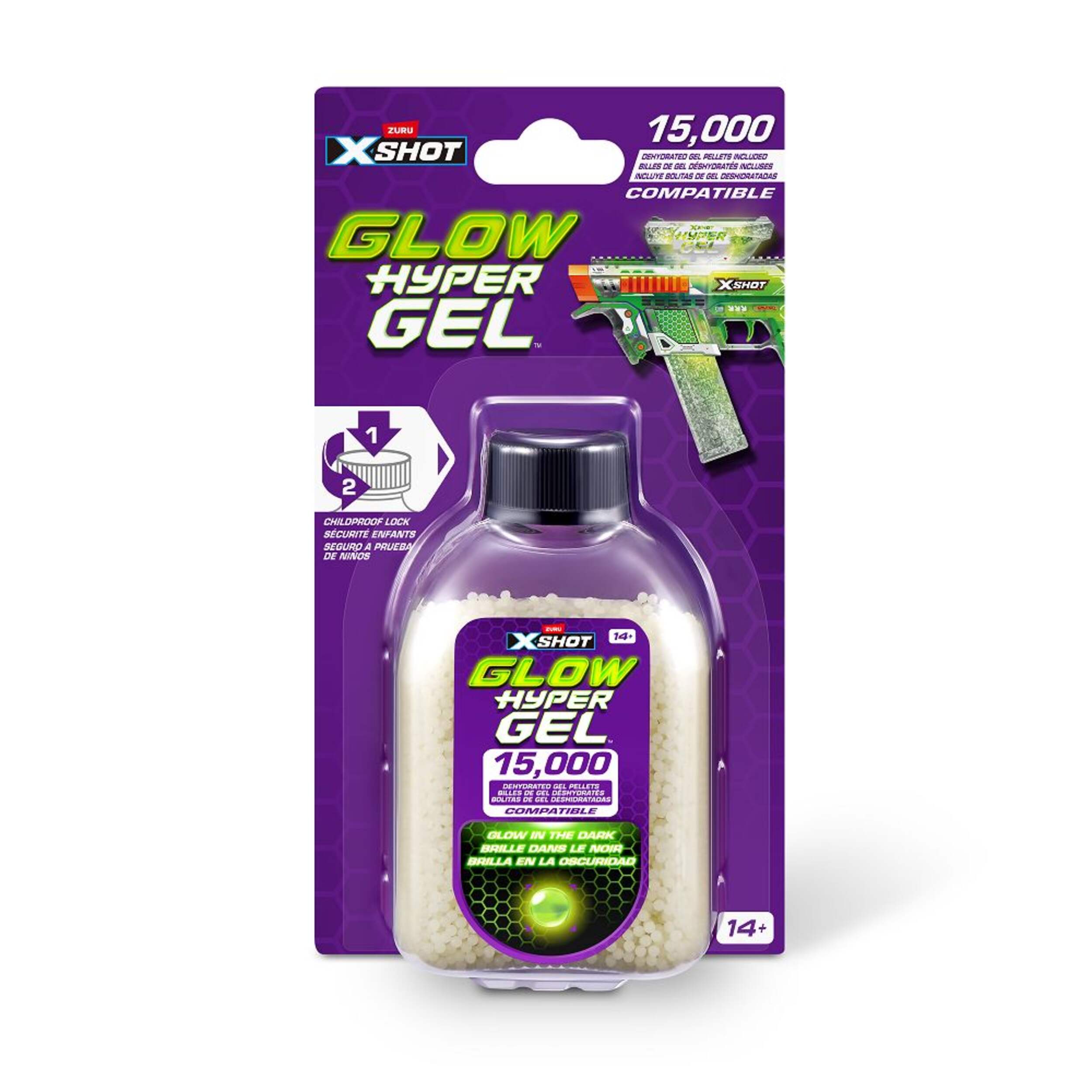 X-Shot Hyper Gel Glow Pellet Refill Pack with 15000 Hyper Gel Pellets Front_Flat